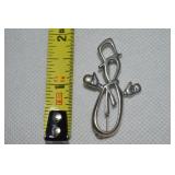 Vtg Shubes 925 Sterling Mod Snowman Brooch