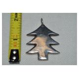 Vtg 925 Sterling Christmas Tree Puffy Pendant