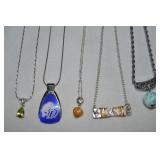 (5) Silvertone Pendant Necklaces: Drake Bulldogs +