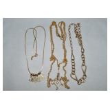 (3) Goldtone Necklaces w/ Monet Initials +