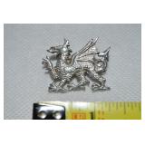 Vintage Silvertone Dragon Brooch