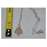 SSBV 925 Sterling Christmas Tree Pendant Necklace