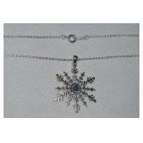 925 Sterling Snowflake Pendant Necklace
