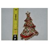 2016 Avon Goldtone Enamel Rhinestone Christmas