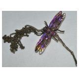 Designer Articulated Iridescent Rhinestone Dragon