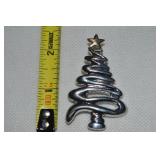 Vtg Duotone Swirl Christmas Tree Brooch