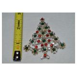 Vintage Silvertone Rhinestone Christmas Tree