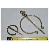 (2) Vintage Celtic Brass/Bronzetone Penannular