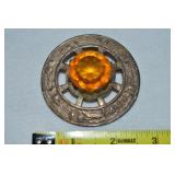 Large Scottish Thistle Brooch Great Britain w/