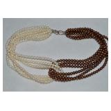 925 Sterling White & Brown Freshwater Pearl