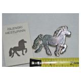Vtg Thorcraft Silvertone Icelandic Horse Brooch