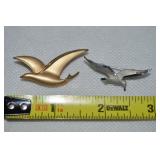 (2) Vintage Bird Brooches w/ Art II Goldtone
