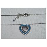 Danbury Mint Silvertone Heart Pendant Necklace