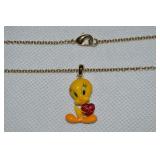 WBE Tweety Bird I Wuv You Pendant Necklace