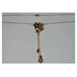 Danbury Mint Goldtone Flowers Pendant Necklace