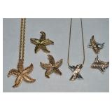 (2) Pendant Necklace & Earrings Sets w/ Clip