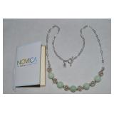 Novica 925 Sterling Round Andean Opal Necklace
