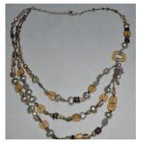 Silpada Designs 925 Sterling 3 Row Beaded Necklace