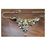 Marked X Goldtone Rhinestone Statement Necklace