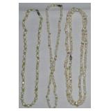 (3) 925 Sterling Pearl & Peridot Beaded Strand
