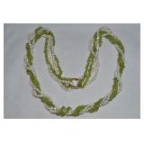 Multistrand Pearl & Peridot Beaded 26"L Necklace