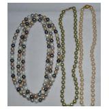 (3) Pearl Strand Necklaces Lot