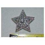 Danbury Mint Silvertone Rhinestone Star Brooch