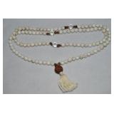 Howlite Mala Beaded Necklace 34" Long