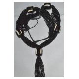 Chunky Bohemian-style Black Beaded Multistrand