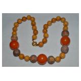 Artisan Caramel Orange & Mableized Brown Bead
