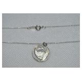 925 Sterling Celtic Bird Pendant Necklace 16"