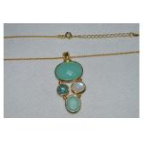 SU 925 Sterling Vermeil Multi Gemstone Pendant