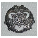 925 Sterling Celtic / Norse Wolf Disc Pendant