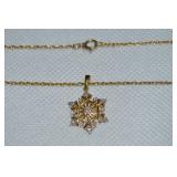 Danbury Mint 925 Sterling Vermeil Snowflake