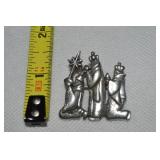Vtg Olit USA Silvertone 3 Wise Men Brooch