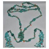 Turquoise & Other Stones Beaded Necklace w/
