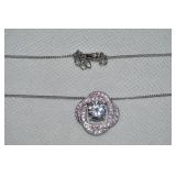 Danbury Mint  Silvertone Pendant Necklace