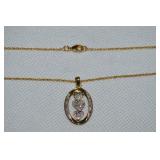 Danbury Mint I Love You Goldtone Pendant Necklace