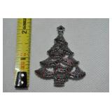 2018 Avon Silvertone Rhinestone Christmas Tree
