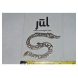 Jul Silvertone Naga Shawl Pin White Alloy