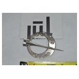 Jul Silvertone Runa Penannular Brooch White Brass