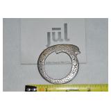 Jul Silvertone Celtic Lioness Shawl Pin White Bras