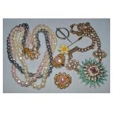 Misc Goldtone Jewelry Lot with Avon +