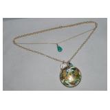 Goldtone Chinese Cloisonne Butterfly Pendant