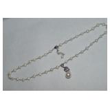 Danbury Mint Silvertone Pearl Pendant Necklace
