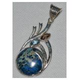 925 Sterling Azurite Turquoise Topaz & Quartz