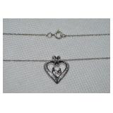 Lenox 925 Sterling Heart Pendant Necklace 18"