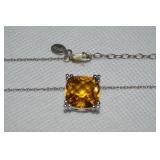 Lenox 925 Sterling Citrine Pendant Necklace