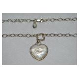 Lenox 925 Sterling Mother of Pearl Heart Pendant