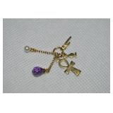 Lenox 925 Sterling Vermeil Ankh Pendant/Charm